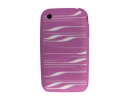 Trendy Silicone Case for iPhone(pink+white stripe)