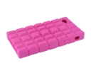 Pink Square Silicon Protection Shell for iPhone 4G