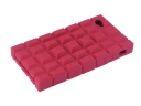 Red Square Silicon Protection Shell for iPhone 4G