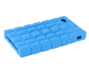 Blue Square Silicon Protection Shell for iPhone 4G