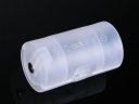 White Plastic Battery Adapter Convert AA to D