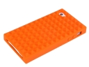 Orange Pointed Square Silicon Protection Shell for iPhone 4G