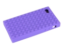 Purple Pointed Square Silicon Protection Shell for iPhone 4G