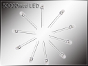 5mm 50000mcd White Light LED / 200pcs