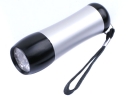 Mini Pocket Handheld 9 LED Flashlight Aluminium Torch Silver