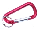 80mm Aluminum Carabiner With Key Ring-Red