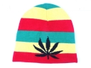 Red Yellow Green Stripes Cotton  Beanie Hat
