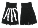 Black Warmer Gloves With White pattern