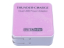 Dual USB Power Adapter Thunder USB Chargers For iPhone iPad 5V/3A