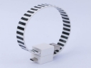 Black and White Stripes Bracelet USB Cable For iPhone/iPod/iPad R-cable
