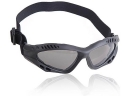 Foam Gasket Versatile Goggles Eyeglasses Eyewear with Elastic Headband & Dark Lens - Black Frame