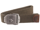 Adjustable Military Style Rigid Canvas Webbing Belt Trouser Strap with Quick Fastening Metal Buckle - Army Green