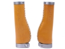 Alpha-one OG-001 Artificial Leather Bike Bicycle Grip - Yellow (Pair)