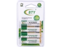 4 Pcs BTY 2500mAh Ni-MH 1.2 V Rechargeable AA Batteries