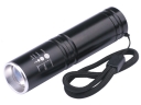 801 CREE Q5 LED 3-Mode Zoom Focus Flashlight - Black