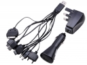 (British Regulations) Universal USB 10 in 1AC Car Charger YXT-030 for 3G/3GS/4G/4S/SEK750/SAMD800/SAMi900/LG KG90/MOT VB/the MOT V3/PSP/NOK 8250/NOK N9