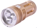 SKYRAY 3*CREE L2 LED 4 Mode 920Lm Aluminum Alloy LED Flashlight-Golden