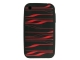 Trendy Silicone Case for iPhone(black+red stripe)