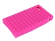 Pink Pointed Square Silicon Protection Shell for iPhone 4G