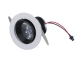 3x1W White LED Downlight Ceiling Light - Black and Sliver