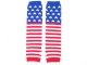 Wermer Red White Blue Stripe Long Fingerless Gloves Mitten