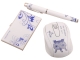 Blue and White Porcelain Wireless mouse /Ballpen/stainless steel card case 3 In 1 Business Office Supply Kit